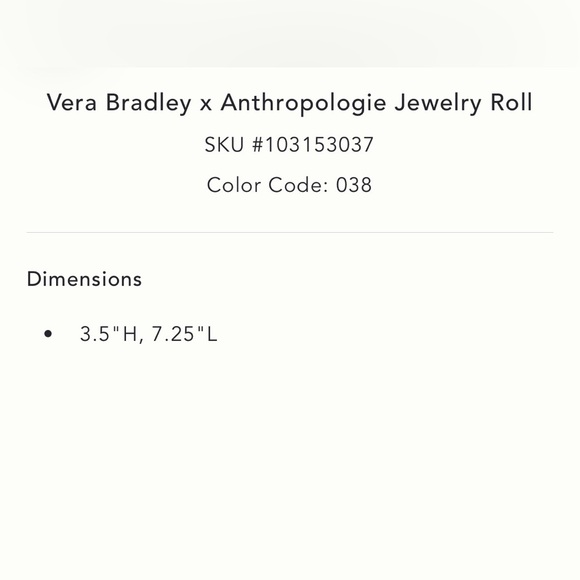 Vera Bradley x Anthropologie Jewelry Roll in Diamond Patchwork Northstar NEW - Picture 5 of 5